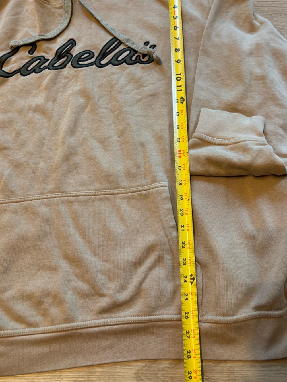 Cabela’s Men’s Size XXL Tall Fleece Hoodie Long Sleeve Sweatshirt Tan Read* - Picture 5 of 8